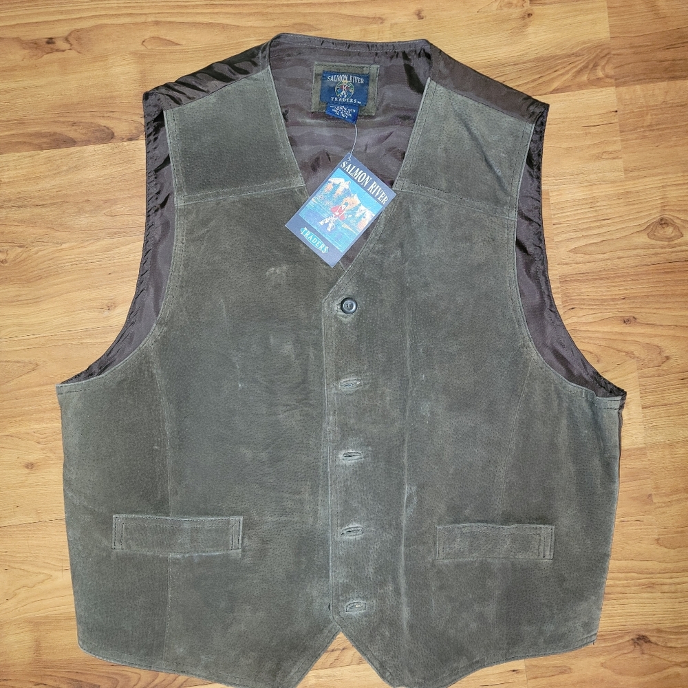 Salmon River Traders Men's Suede Vest, size XL